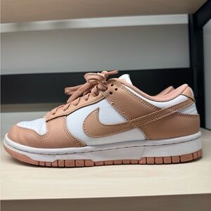 Nike Dunk Low Sneakers in Rose and White